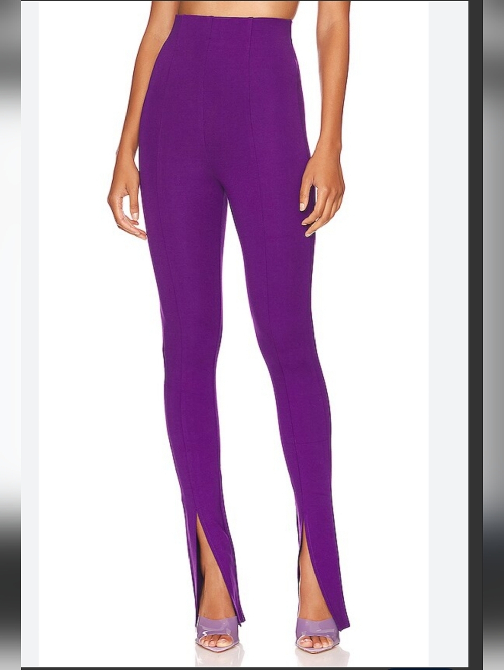 Lovers And Friends Montrose Split Hem High-Waist Purple Stretch Slim Leg Pants